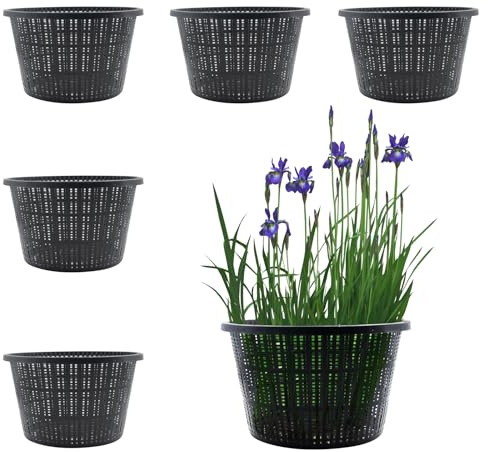 KeaJuidy 6 Pièces Pot Hydroponique Aquarium Plantes d'eau Panier de Plantation pour Fournitures de Jardin hydroponique (Noir) Diamètre 212 mm