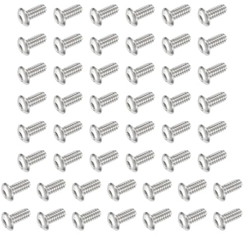 PATIKIL Viti A Testa Bombata Con Innesto Esagonale, 50 PZ #4-40 UNC X 1/4 Pollice 304 Acciaio Inossidabile Innesto Esagonale Meccaniche Completamente Filettate Per Mobili, Argento