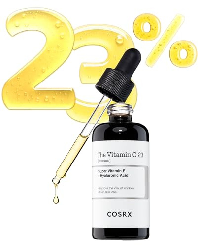 COSRX Reines Vitamin C 23% Serum mit Vitamin E (Ascorbinsäure) und Hyaluronsäure, feuchtigkeitsspendendes Gesichtsserum, reduziert feine Linien, 0.7oz/20g, Korean Skincare