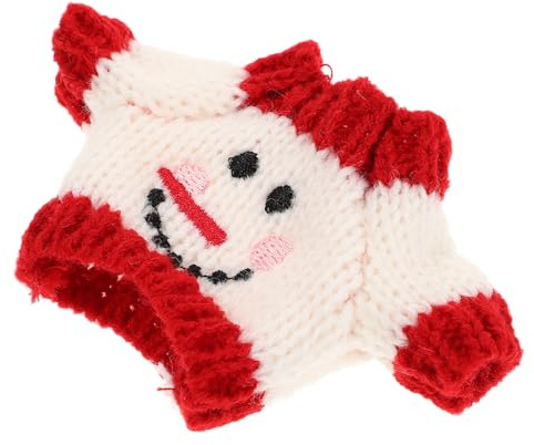 BESPORTBLE Kleiner Pullover für Puppen aus Kuschelweichem Plüsch Puppenkleidung und Accessoire Roter Weihnachts Pullover für Minihäuser Dekoratives Puppenkostüm