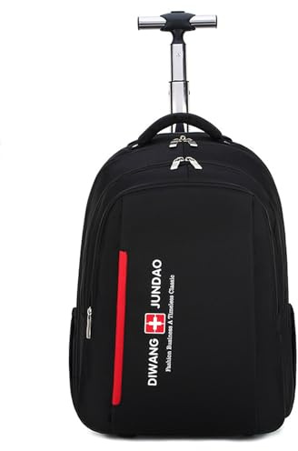 Laptopryggsäck Rullande Ryggsäck Med Hjul 18 Tum Extra Stor Affärsresväska Skola Trolley Skolväskor Rullväska Bärbar Dator Ryggsäck Väska Män Kvinnor Svart