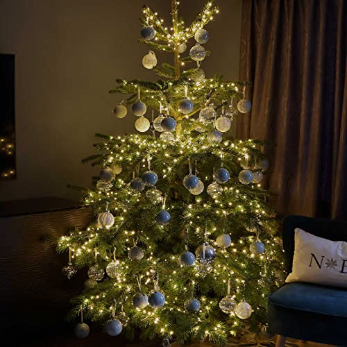 Qbis 800 LED Christmas Lights, Warm White Lights on Green Wire. 1 in 10 Random Twinkling Fairy Lights. Christmas Tree Lights, Indoor or Outdoor use (Warm White (800 LED on Green Wire))