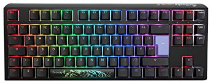 Ducky One3 Classic Black TKL RGB Speed Silver Cherry MX Switch Keyboard - UK Layout
