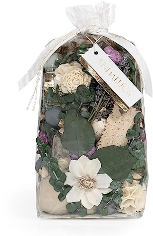 ANDALUCA Popurrí preservado con fragancia botánica de eucalipto y lavanda (Eucalyptus Lavender)