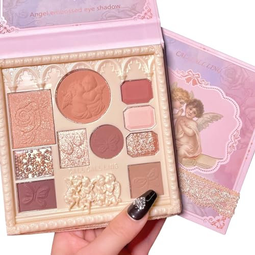 Flower Knows Cosmetics 10 Farben Lidschatten Palette Bunt - Embossed Eyeshadow, Glitzer, Nudetöne - Korean Make-up, Rouge, Highlighter in Einem