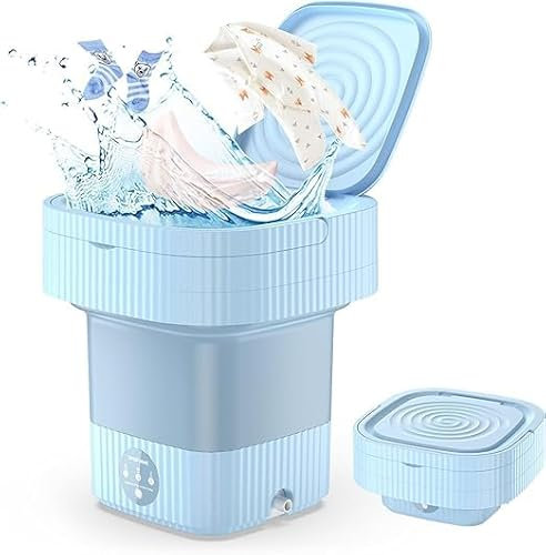Mini Machine à Laver Portable Machines à Laver Pliables Portables 10L à Linge Pliable avec Panier de Vidange Laveuse Pratique pour Sous-vêtements Chaussettes Appartement Camping-car Voyage,Blue