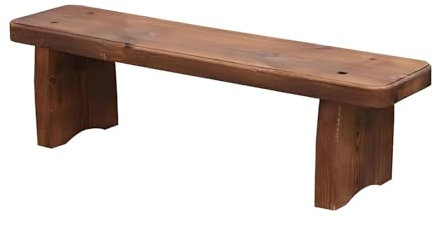 Panchina da giardino in legno massello, senza schienale, per esterni, portico anteriore e supporto per fiori, sedia in legno per interni ed esterni per uso interno ed esterno (90 x 20 x 15 cm)