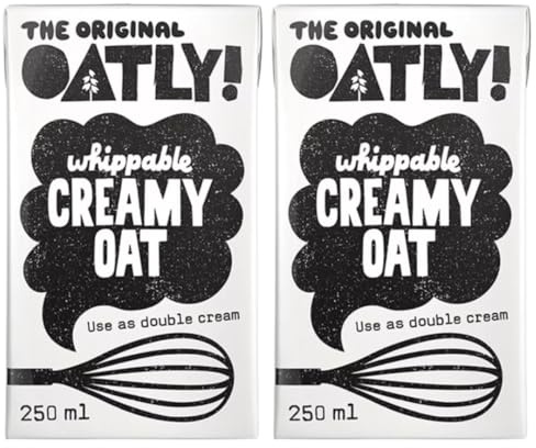 2x250ml Vegan Whippable Creamy Oat Oatlys Double Cream (2x250ml)