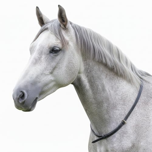 Jägare sadel läder nackrem för ridning balans ponny cob full storlek justerbar (svart, cob/full)