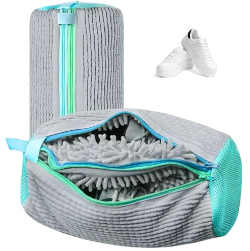 CYJJYZ 2 in 1 Sacchetto Scarpe Lavatrice, Riutilizzabili Sacchetti per Scarpe Lavanderia, Pulizia a 360° Lavatrice Scarpe Borse per Bucato con Cerniera per Scarpe da Ginnastica