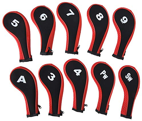 Funda Protectora para Cabezas de Palos de Golf, Cubierta Protectora Duradera de Primera Calidad con Cremallera Resistente para Cabezas de Palos de Golf, Material de Tela