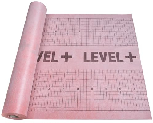 LEVEL+ TPO Abdichtungs- & Entkopplungsmatte 10 m² für Fliesen, wasserdicht, rissüberbrückend, innen & außen, Bad, Balkon, Terrasse, Dusche TPO