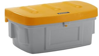 eurokraft | Universal- und Streugutbehälter | ohne Entnahmeöffnung | 100 l | Deckel orange