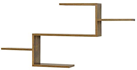 [en.casa] Schweberegal Flekkefjord 104 x 14,5 x 49,5 cm Wandregal mit 5 Ablagen Wandboard Hängeregal Dunkler Holzton