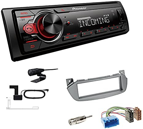Pioneer MVH-330DAB 1 DIN Autoradio DAB+ Bluetooth USB AUX passend für Nissan Pixo 2006-2013 Silber