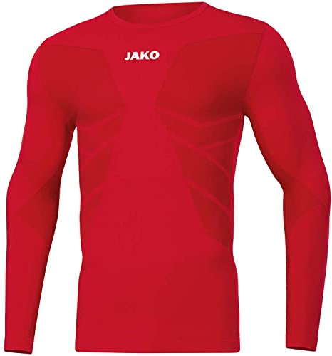 JAKO Herren Longsleeve Comfort Recycelt, Sportrot, M