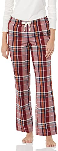 Amazon Essentials Pantalon de Pyjama en Popeline Femme, Bordeaux Óxido Mélange À Carreaux, M