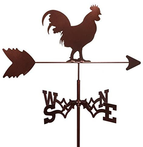 ANCNA Girouette avec Ornement de Coq, girouette en Fonte pour toits, indicateurs de Direction du Vent extérieurs, Toit, Jardin, Montagne, Cour