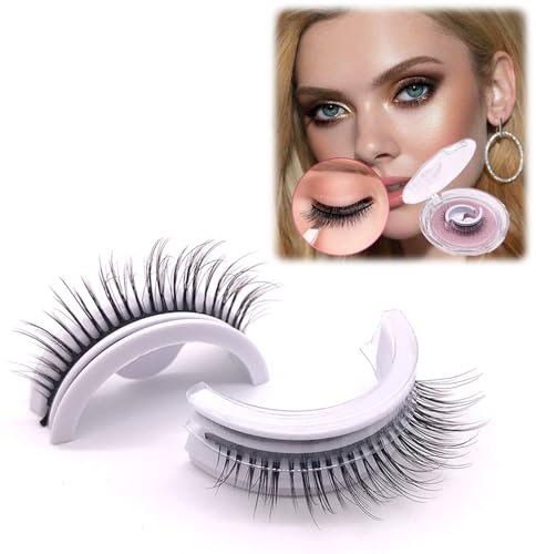 Vordpe 1 paio di ciglia autoadesive riutilizzabili, ciglia artificiali, senza colla, naturale, curling ciglia 3D, facili da indossare, impermeabili (volante)