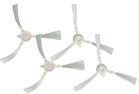 vhbw 4X Cepillo Lateral Compatible con Tefal Explorer 20 RG6875WH, RG6825WH Robot Aspirador - Set cepillos, Gris/Azul