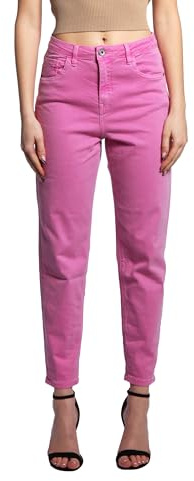 JOPHY & CO. Pantalone Jeans Denim Donna Cinque Tasche in Cotone Elasticizzato (cod.1372) (Fucsia, XS)