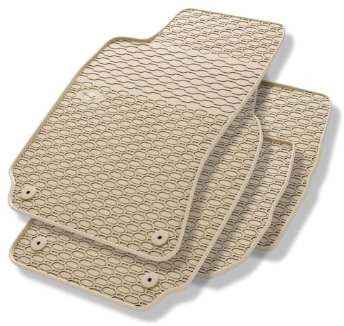 Mossa - Gummifußmatten Auto kompatibel mit VW Volkswagen Passat Limousine, Variant (1996-2005) beige Gummimatten Gummi Fußmatten