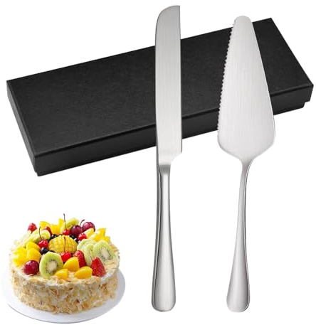 LPAMABA Set di Coltelli e Server per Torta Nuziale,Set da Taglio per Torta in Acciaio Inossidabile, Coltello Taglia Torte in Acciaio Inox,Palette per Torte per Matrimoni e Compleanni