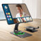 HOTUT Faltbar Tabletständer,Verstellbar Tablet Ständer mit 360 Grad Drehbarem Fuß,Tisch Tablet Halter Super Stabil,Tablet Halterung für iPad/iPad Pro/Air, iPhone, Galaxy, Switch, Telefone (Schwarz)