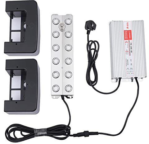 12 Head Ultrasonic Fogger 220V Ultrasonic Mist Maker Pond Fogger with IP67 Waterproof Power Supply and Buoys Set, for Halloween Christmas Wedding Party Food Preservation