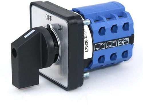 SZW26/LW26-20/C06.3 20A trois pôles deux positions 64X64 48X48 Mm sélecteur de panneau transfert caméra rotative interrupteur universel marche/arrêt(C06.3 OFF ON 64X64mm)