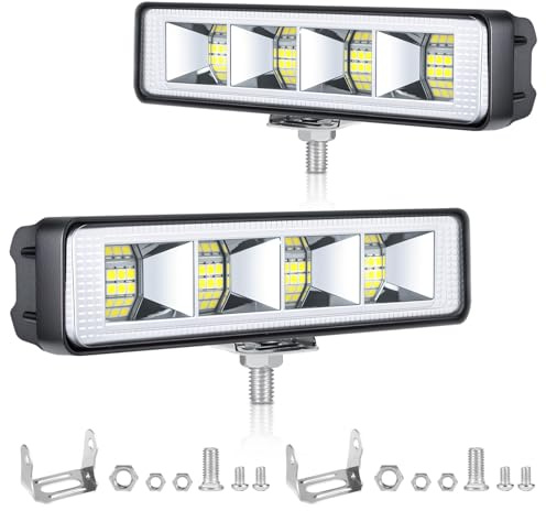 Fxlpower 2 Stück 25W LED Flutlicht Rückfahrscheinwerfer 12V 24V led Light Bar Zusatzscheinwerfer, IP65 Offroad led Arbeitsscheinwerfer für Auto, Trittstufen eines LKWs, Pickup,Traktor, 4x4, ATV, Motor
