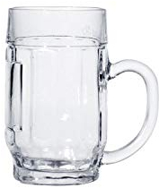 Stölzle Oberglas Bierkrug Donau / 6er Set Bierkrüge 0,3 Liter/Stabiler Bier Krug mit Schild/Biergläser 0,3 Liter aus Soda Lime Glas/Bierseidel 0,3l Spülmaschinengeeignet