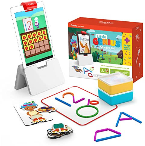 Osmo - Little Genius Starter Kit for Fire Tablet + Early Math Adventure - 6 Educational Games - Ages 3-5 - Counting, Shapes & Phonics - STEM Toy (Osmo Fire Tablet Base Included) (Amazon Exclusive)