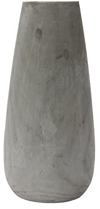 Creative Co-Op Tall Paulownia Wood Vase with Washed Finish, Grey