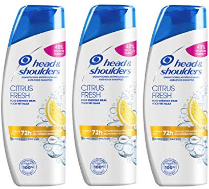 Head & Shoulders, Citrus Fresh Anti-Schuppen-Shampoo für fettiges Haar, reinigt und schützt Ihr Haar und Ihre Kopfhaut, Formel 3 x 285 ml