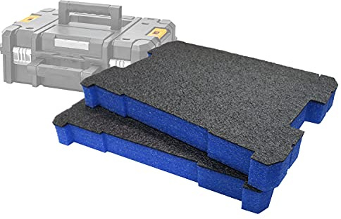 Shadow Foam TSTAK/ProStack Foam Inserts [50mm Blue Twin Pack] Easy Peel Foam Inserts for DeWalt TSTAK & Stanley ProStack Boxes