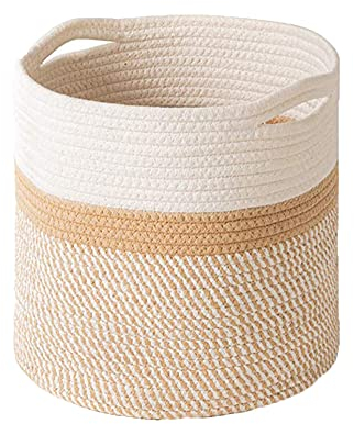 LICHENGTAI Cestas para Plantas, Moderno para Decoración Plantas Cestas Interior con Cuerda, Plegable Cestas para Plantas y Almacenamiento, Cesta Organizadora Multifuncional, 25cm x 25cm