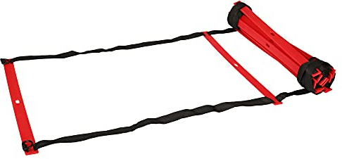 SportVida Koordinationsleitern - Trainingsleiter 5,5 m für Profis - Tasche Enthalten - Einstellbar Fussball Trainingszubehör - Agility Ladder - Fußball Leiter