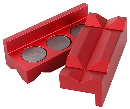 iSpchen 2 Piezas Mordazas Protectoras,Mordazas Tornillo Magnéticas, Mordazas Protectoras De Tornillo Banco Rotación Tornillo Banco Magnético Almohadillas De Mordazas Tornillo Banco Protección