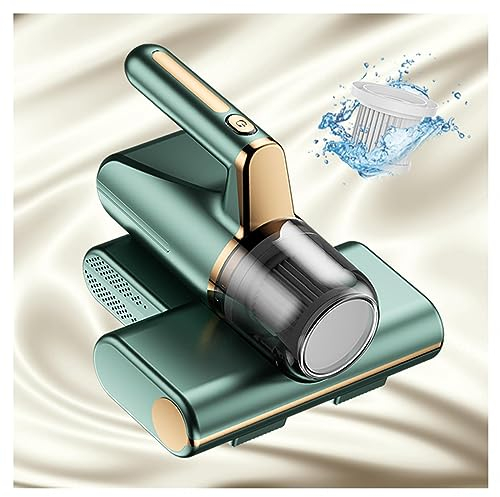 MELLYD Aspirador De Colchones Acaros, Elimina El 99,9% De AléRgenos Y áCaros del Polvo Aspirador De áCaros VibracióN De Alta Frecuencia, IluminacióN Ultravioleta Limpiador Colchones,Green