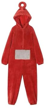 cutecool Fleece Pyjamas Women Teletubbies Adult Onesie Pajamas Unisex Animal One-Piece Costume Cosplay Homewear Sleepwear Party-Red-M