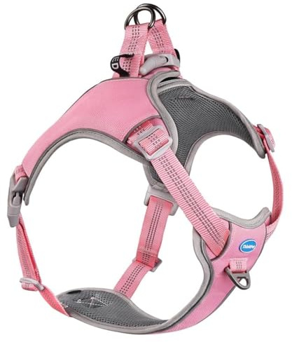 ThinkPet No-Pull Harness, Escape Proof Step-in Reflective Dog Vest Adjustable Breathable Halter Harness with Back/Front Clip for Better Control