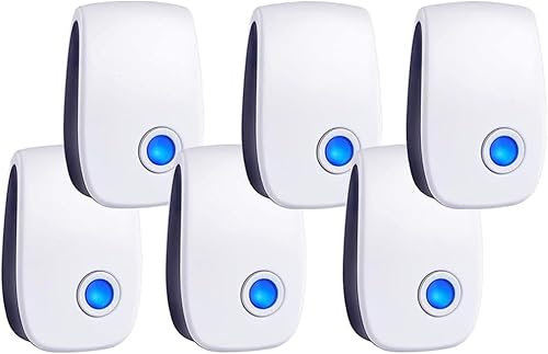 Ultrasonic Pest Control Electronic Pest Repellent Plug in Indoor Sonic Repellent for Rodents Cockroach Bug Roach Insects Mice Mouse Spiders Mosquitoes (6 Pack)