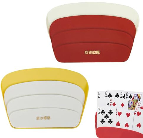 VONJUMA 2 Stück Kartenhalter Kinder Spielkartenhalter Kartenhalter Spielkarten Spielkartenhalter Kinder Kinder Kartenhalter Pokerspiel Zur Befreiung Ihrer Hände Rot Gelb