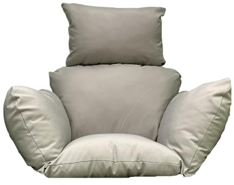 Coussin d'assise pour fauteuil suspendu, pour fauteuil à bascule : rembourré, pour balancelle suspendue en rotin synthétique, imperméable, coussin de rechange avec appui-tête, liens pour chaise de