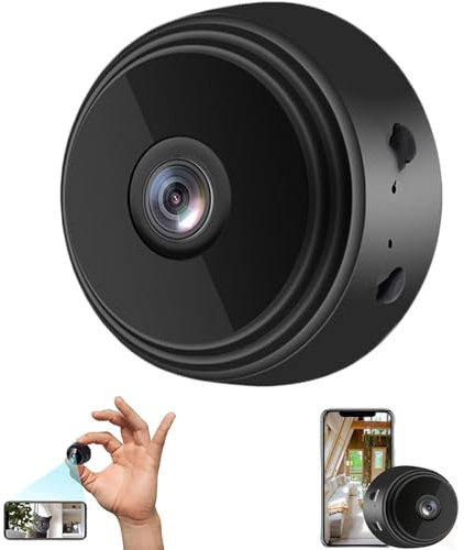 Secretscope Mini caméra de sécurité magnétique, Wi-Fi, caméra extérieure sans fil, avec fonction de vision nocturne pour la maison et le bureau, (noir, 1 pièce)