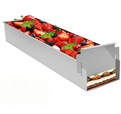 Justerbar rektangulär bakram, rostfritt stål, tiramisu-form, ostkakform, giftfri, non-stick, BPA-fri, återanvändbar kakform, brownies, ostkaka