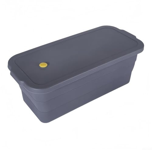 Molde de silicona con marco de metal, diseño plegable para hornear pan, pastel de carne, pastel de libra y quiches, sin bandeja con tapa para una fácil liberación de alimentos