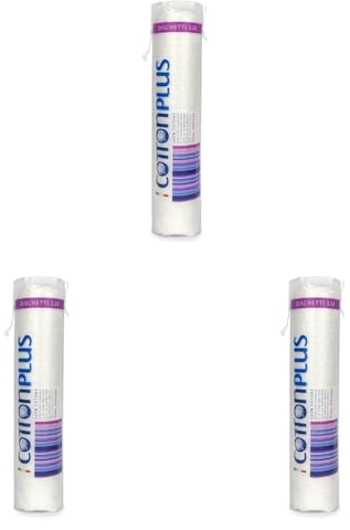Cotton Plus DISCHETTI 120 pz. - in PURO COTONE. Dischetti struccanti per la pulizia del viso soffici e resistenti (Confezione da 3)