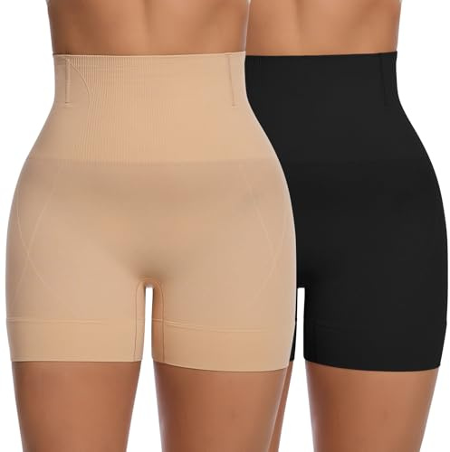 WOWENY Shapewear Shorts for Women Tummy Control High Waisted Knickers Slimming Seamless Control Underwear Boyshorts Shaping Briefs Body Shaper